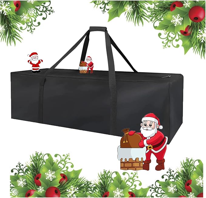 Storage Bag for Festival Decorations, Waterproof Dustproof Heavy Duty Decor Organizer Bag, Storage Bag for Decorations (Only Bag, 45"Lx12"Wx12"H)