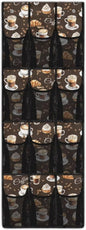 Brown Door Hanger Organizer 12 Pockets Shoe Holder Hanger for Closet Coffee Over The Door Shoe Organizer Easy to Install Wall Hanging Storage