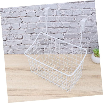 VICASKY White Hanging Storage Rack Over Door Basket for Kitchen Cabinet Bathroom Office Ventilated Organizer with Easy Installation Rust Resistant Saving Storage