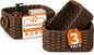 Storage Basket, Recycled Paper Rope Basket Organizer, 3Pcs Small Baskets for Organizing, Mini wicker Basket for Decorative Storage Bins, Shelves, Cabinet - Dark Brown