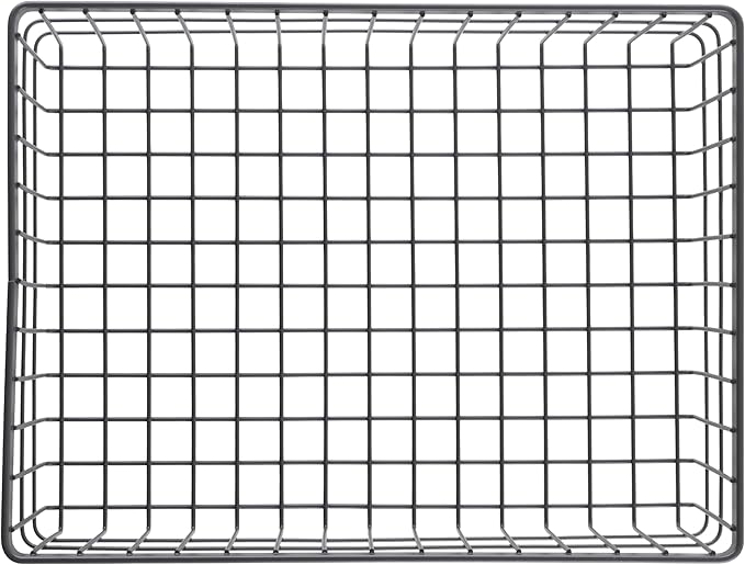 G.E.T. WB-1294-MG Rectangular Metal Storage Wire Basket for Pantry, Produce and More, 9" x 6" x 4"