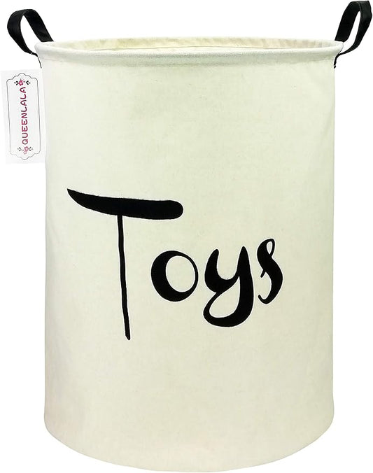 QUEENLALA Large Storage Basket,Laundry Hamper/Bathroom/Home Decor/Collapsible Round Storage Bin,Boys and Girls Hamper/Boxes/Clothing(Toys)