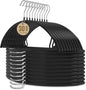 Jiang&Rong 30 Pack 16 Inch Rubber-Coated Non-Slip Metal Hangers - Heavy Duty No Bump Closet Hangers for Coats, Shirts, Suits, Sweaters (30-Pack, Black)