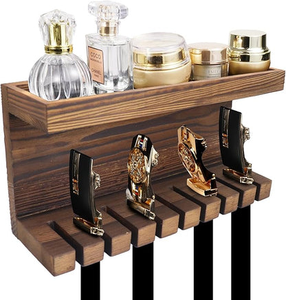 Yamahiko Belt Storage Organizer for Closet, Belt Hanger Wall Mounts with Double Shelving Platform, Belt Rack Holder Shelf for Closet Door, Wall Closet Organizer Tie Belt Hanger Rack for Men Women
