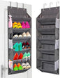 Over the Door Shoe Rack Organizer – Hanging Storage for 12 Pairs of Shoes, 6 Mesh Pockets + 6 Deep Large Pockets, 50lbs Capacity, for Closet, Bedroom, Dorm, Narrow Door (1 Pack)