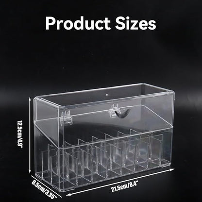 Klmnop Rollerball Perfume Organizer, 24 Grids Clear Acrylic Perfume Organizer Holder with Lid, Container Storage for Mini Perfume, Perfume Sample and Lipstick(Clear)