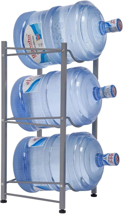 3-Tier Water Rack Stainless Steel Heavy Duty Water Cooler Jug Rack,5 Gallon Water Bottle Holder for Kitchen Office Home,Silver