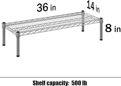 14" Deep x 36" Wide x 8" Height 1-Tier Wire Shelving Kit | NSF Commercial Storage Rack Unit