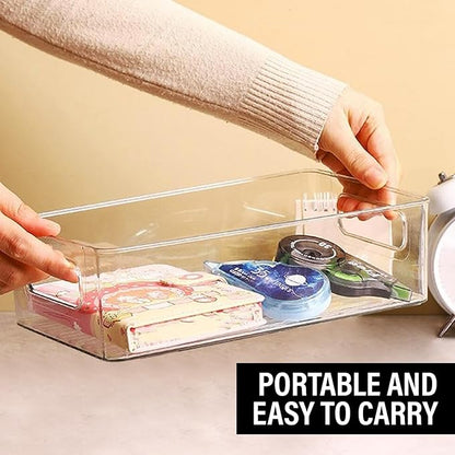 Clear Plastic Storage Bins, Home Bathroom Laundry Room Freezer Refrigerator Pantry Organizers and Storage Containers Fridge Organizer Bins Kitchen Organization Cabinet Medicine Bin for organizing