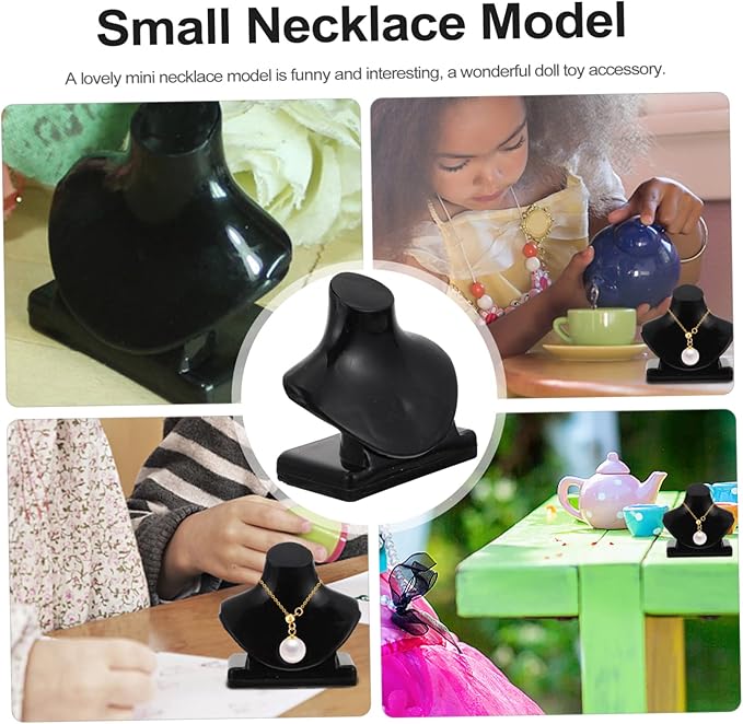 Cabilock Mini Necklace Holder for Dolls 20pcs Play House Miniature Necklace Models Display Jewelry Accessories