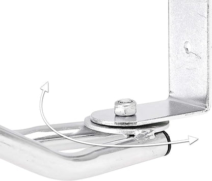 a Relaxdays Bicycle Stand for Wall Mounting, Wall Mount for 1 Bike, Galvanised, Adjustable, HBT: 32.5 x 9 x 28.5 cm, Silver