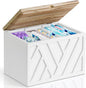 Tampon Holder for Bathroom Decor, Feminine Product Organizer with Lid, Shark Week Tampon Storage, Wood Pad and Tampon Organizer for Toilet Organizer, Bathroom Accessories Box for Girl Stuff