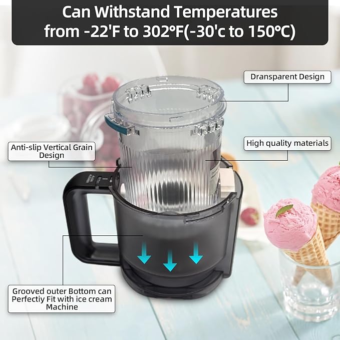 4 Pack creami swirl pints and Lids,NC700 Makers Containers Cups creami accessories ，Compatible with Swirl Ice Cream & Soft Serve Makers