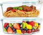 2 Pack 63oz Large Glass Storage Containers with Lids Big Meal Prep Food Container Set for Storing food, vegetables or fruits, BPA Free, Freezer Dishwasher Oven Safe