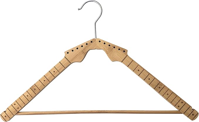 Guitar Neck Bamboo Clothes Hangers (Pack of 5) Gift for Guitarist or Musician