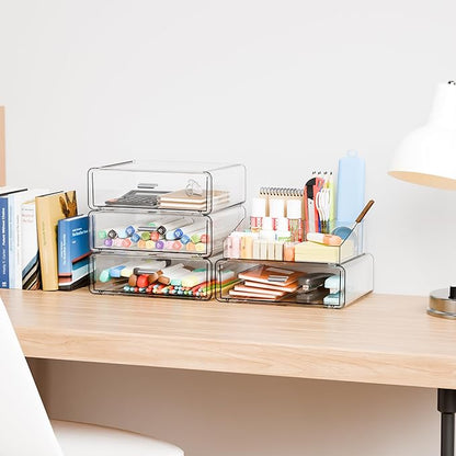 Yieach Clear Acrylic Makeup Organizers Countertop for Dresser,Desk,Bathroom Vanity,5Tier Stackable Make up Holders and Makeup Cabinet,Tiered Cosmetic Storage and Make up Containers for Palette,Brush
