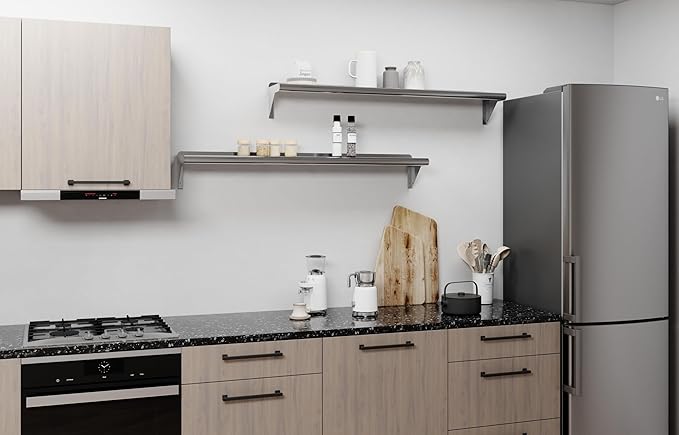 AmGood 8 in. x 48 in. Stainless Steel Wall Shelf | NSF | Metal Shelving | Garage, Laundry, Storage, Utility Room | Restaurant, Commercial Kitchen