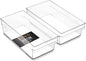 BINO | Plastic Storage Bins, Medium - Shallow | THE HANDLER COLLECTION | Multipurpose Organizer Bins | Kitchen Pantry Organizers and Storage | Clear Containers for Organizing Home | Freezer Organizer
