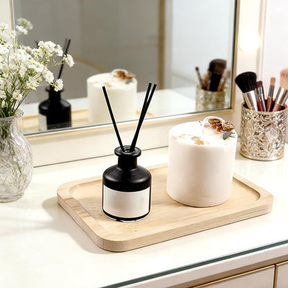 Small Bamboo Organizer Tray, Bamboo Tray for Counter Toilet Tank Trays Narrow Bathroom Counter Trays for Organizing and Home Decor, 8.6l X 5.9w X 0.47h Inch