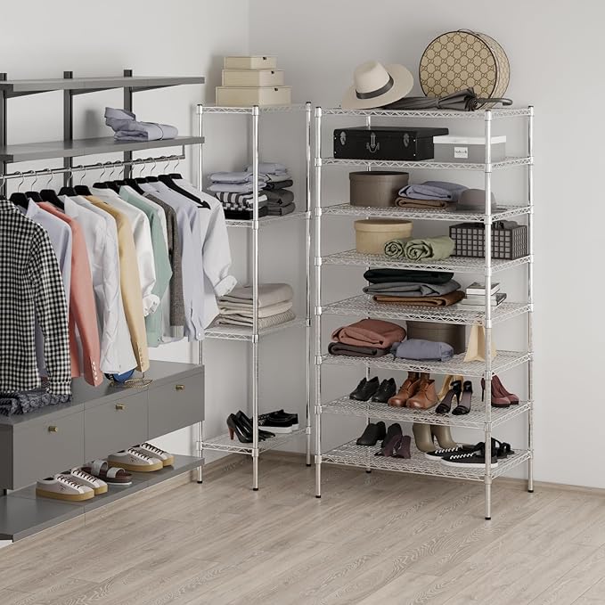 24" Deep x 36" Wide x 74" Height Wire Shelving Kit | 8-Tier | NSF Commercial Storage Rack Unit