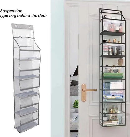 Multifuntional Over The Door Organizer 5 Layers 3 Large Capacity Pockets Anti Tilt Hanging Closet Door Organizer for Pantry Nursery Bathroom