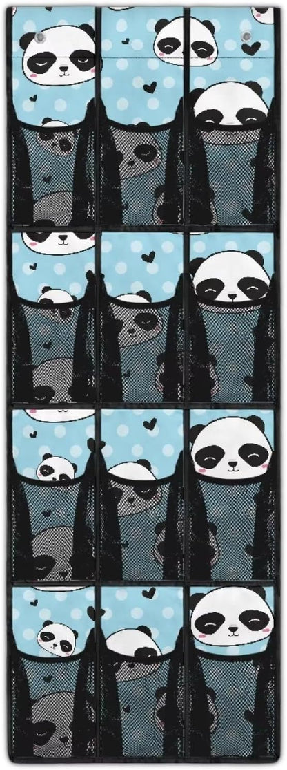 Over The Door Pantry Organizer, Pantry Organization and Storage, Hanging Storage Pockets, Laundry Room Organization, House and Kitchen Essentials,Cute Panda