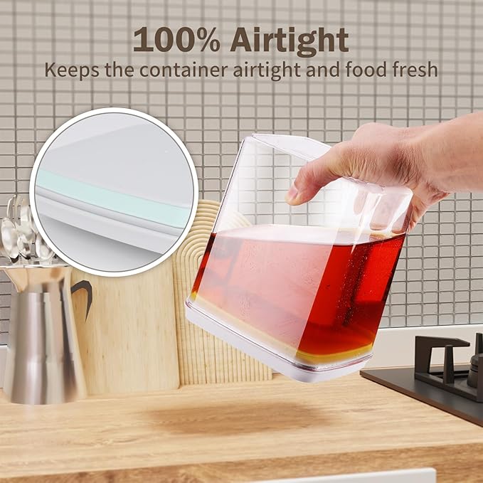 Melovom 12 Pcs Pop Food Storage Containers Airtight Food Storage Containers Set with Lids Kitchen Pantry Organization and Storage, 3.4Qt, 2.8Qt, 2.1Qt, 1.2Qt