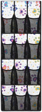 Colored Dog Paw Hanging Storage Bags,Shoe Organizer Door Hanger with 12 Mesh Large Pockets,Space Saver Hanging Shoe Storage Hanging Bag