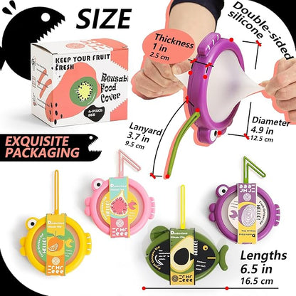 4-Piece Food Storage Containers Set – Avocado Saver, Onion Keeper, Silicone Kitchen Organizers for Fridge, Reusable & Fresh-Keeping Design