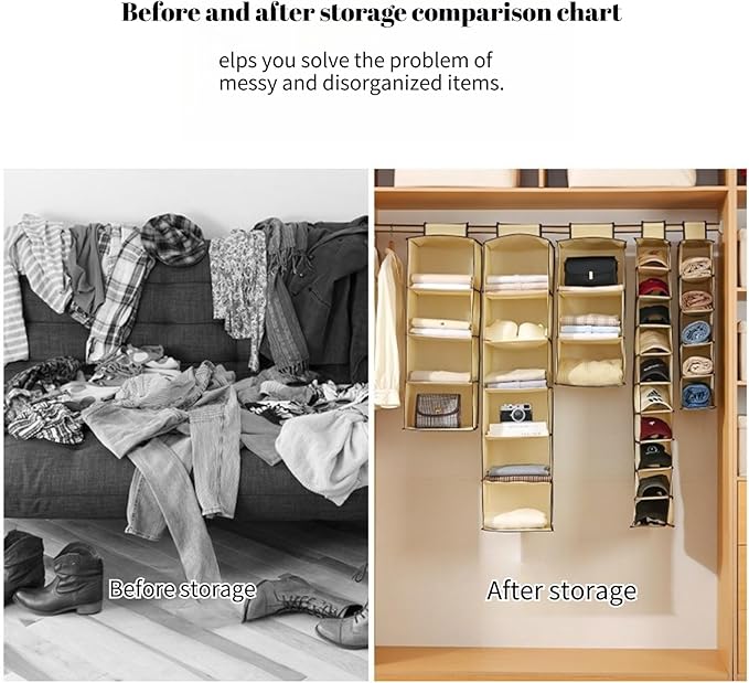 2-Pack Hanging Shoe Organizer for Closet, 10 Wider Sections Closet Shoe Storage Rack, Sturdy Shoe Shelves Holder for Shoes Clothes Shirts Jeans Hats (grey)