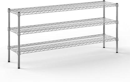 14" Deep x 60" Wide x 27" Height Wire Shelving Kit | 3-Tier | NSF Commercial Storage Rack Unit