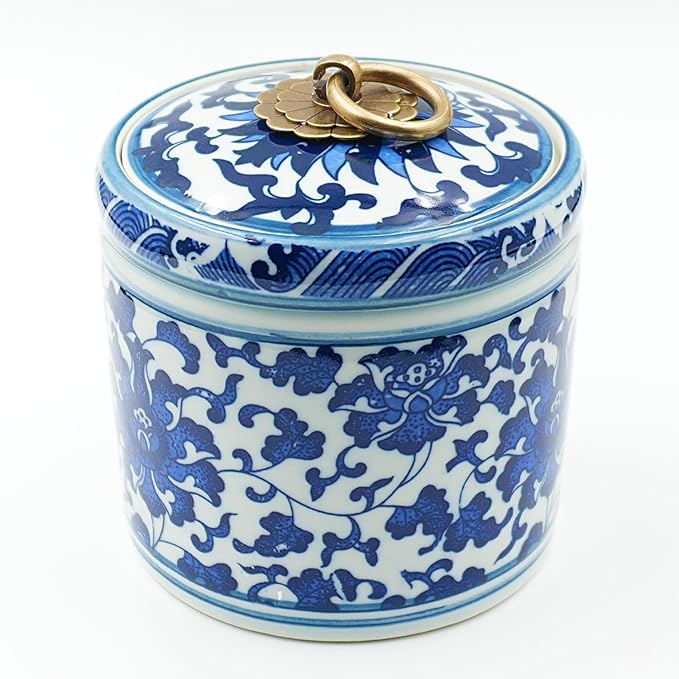 Blue and White Salt Cellar with Lid, Salt Containers for Countertop, Salt Box, Salt Holder, Salt Bow, Salt Jar, Salt Dish, Salt Well, Salt Keeper, Salt Crock