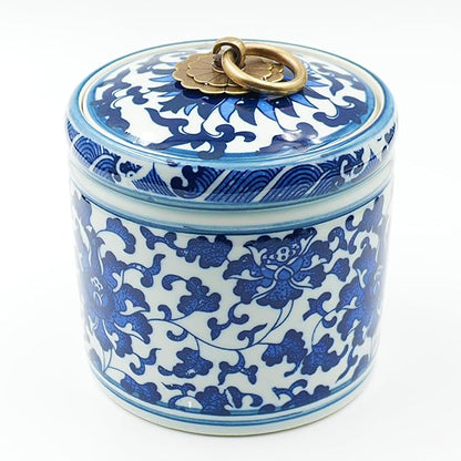 Blue and White Salt Cellar with Lid, Salt Containers for Countertop, Salt Box, Salt Holder, Salt Bow, Salt Jar, Salt Dish, Salt Well, Salt Keeper, Salt Crock