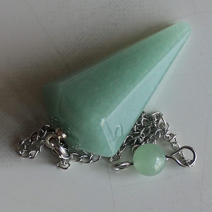 Faceted Mixed gemstone crystal pendulum point reiki chakra pendant bead Chain 6''