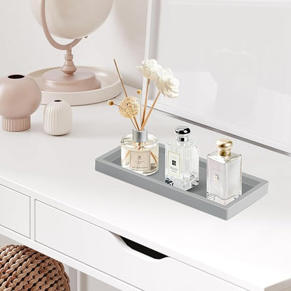 Bathroom Vanity Tray,Thick Original Silicone Soap Dispenser Tray,EGWON Shatterproof Toilet Tank Tray Vanity Tray for Dresser Tops,Bathroom for Perfume,Soap Bottle
