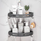 2-Tier Corner Shower Shelf No Drilling Bathroom Shelves Shower Caddies Adhesive Bath Corner Shelf Wall Mounted Bathroom Shower Caddy Organizer - Dark Grey