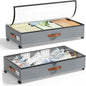 LAMU Under Bed Storage with Wheels, 2 Pack Under Bed Storage Containers with Clear Lids & Label, Rolling Under Bed Drawers for Clothes, Shoes, Blankets, Grey