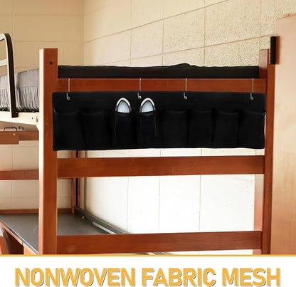 KESYOO 8-pocket Hanging Shoe Organizer for Bedside with Breathable Non-woven Mesh Fabric, Space-saving Storage Bag for Rv, Camper, and Closet Use, Black