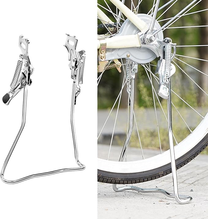 Colaxi Bike Parking Rack Steel Retro Design Bike Double Leg Stand Bicycle Rear Kickstand for Mountain Bikes Sports Adults
