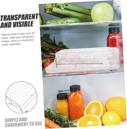 PRETYZOOM Double Layer Lift Drink Rack Refrigerator Organizer Can Holder for Fridge