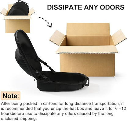 Hat Travel Case,Hat Case for Baseball Caps with Carrying Handle and Adjustable Shoulder Strap,Organizer Protects up to 6 Hats, Box for Travel and Home Storage(Black)