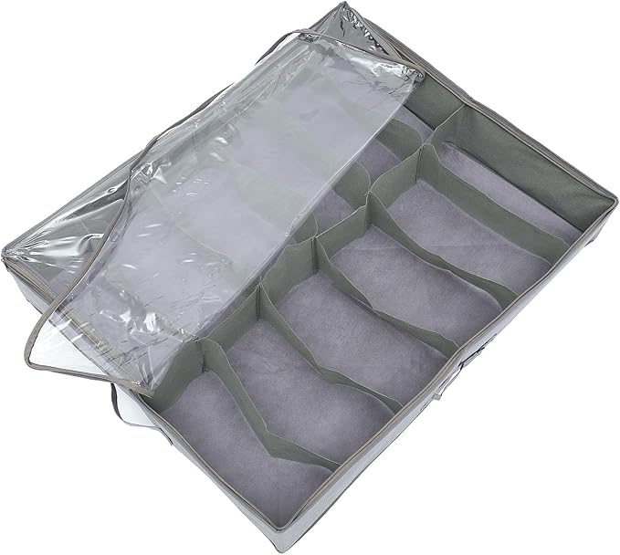 Foldable under Bed Shoe Storage Box Large Capacity Non-Woven Fabric Zipper Organizer for Home Closet Shoes Storage
