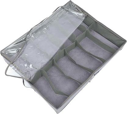 Foldable under Bed Shoe Storage Box Large Capacity Non-Woven Fabric Zipper Organizer for Home Closet Shoes Storage