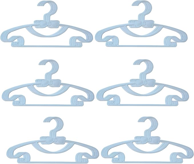 YYaaloa 30pcs Kids Clothes Hangers - Baby & Toddler Plastic Hangers (Blue, 30pcs)