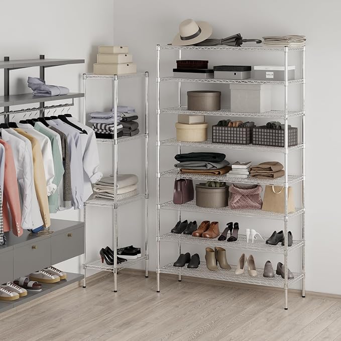 18" Deep x 48" Wide x 86" Height Wire Shelving Kit | 8-Tier | NSF Commercial Storage Rack Unit