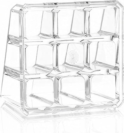 Sooyee Acrylic Lipstick Case - Lipstick Holder & Cosmetic Organizer With 9 Spaces - Clear