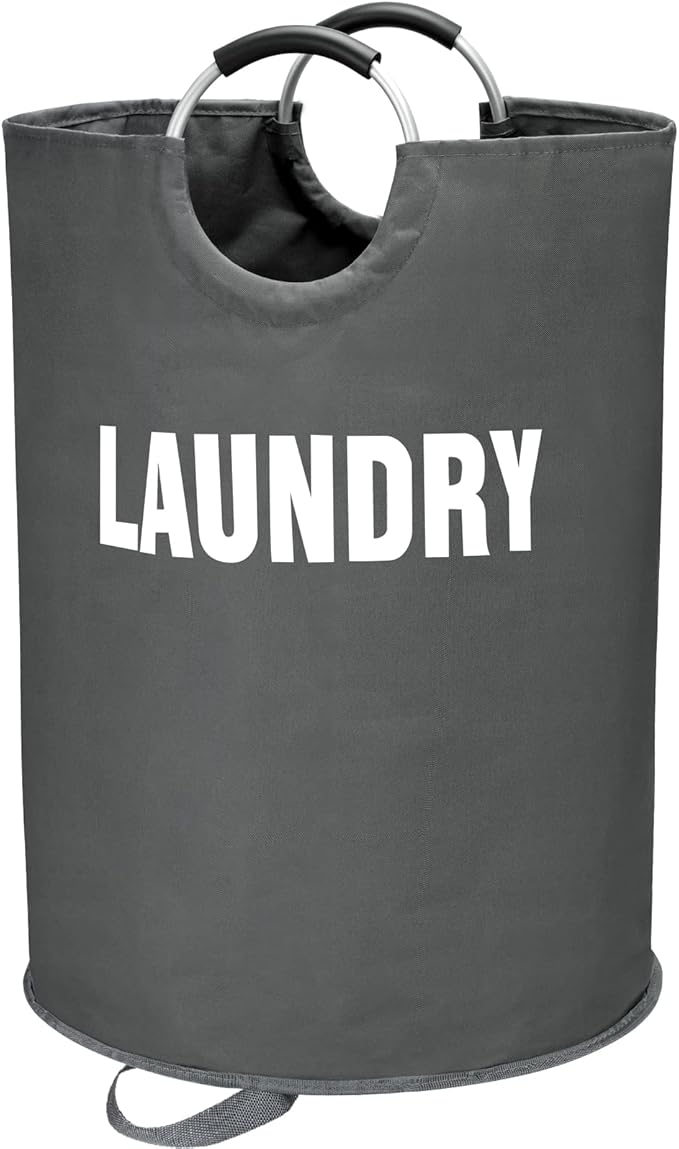 Maxsilan 160L XX-Large Laundry Basket, Freestanding Tall Clothes Hamper, Collapsible Laundry Bag, Dark Grey