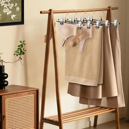 HUADYMEET 50 Pack 14Inch Pants Hangers with Clips,Metal Trouser Hanger for Jeans.Space Saving Skirt Hangers Heavy Duty Non-Slip Adjustable Clothes Shorts Hanger for Women,Men,Black