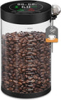 Electric Vacuum Coffee Canister, 2.0L Glass Airtight Food Storage Containers with Smart Pressure Sensor, Automatic Coffee Bean Container Rechargeable with LED Display Window for Kitchen Food Storage