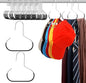 Zonon 12 Pcs Scarf Hangers for Closet Metal Belt Ring Hanger Scarf Organizer Storage Holders with Grip Coating for Ties Scarves Belts Tank Tops Hat Hooks (Black)